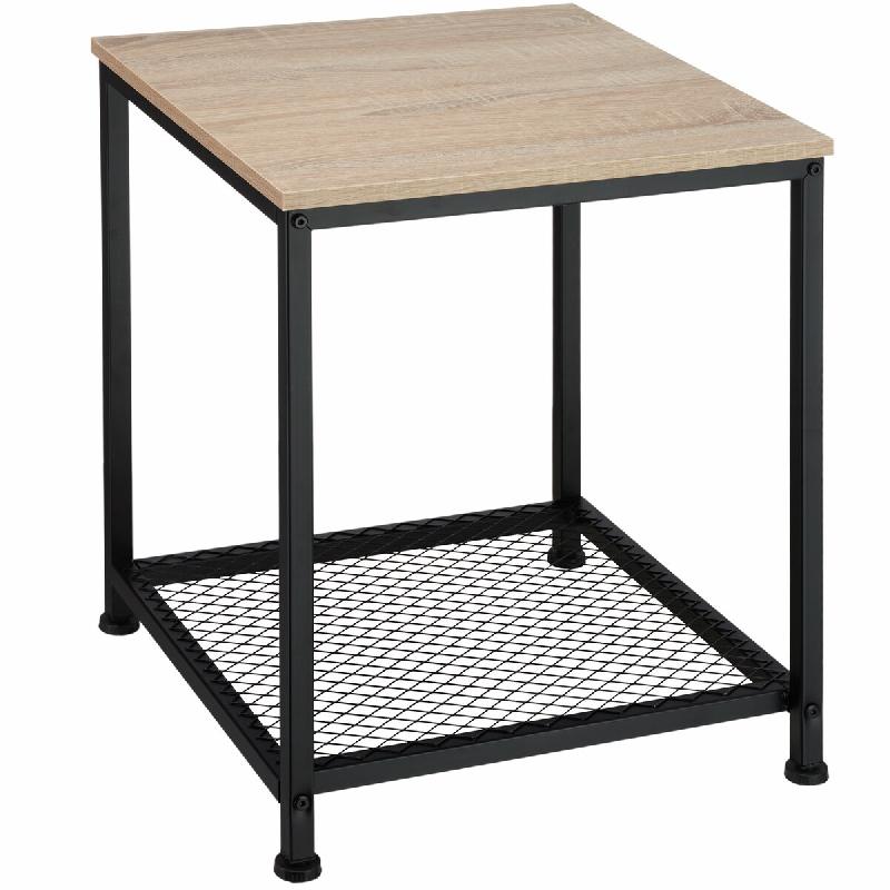 Tectake Table d’appoint DERBY 45,5x45,5x55,5cm - Bois clair industriel, Chêne Sonoma - 404207 - marron Bois manufacturé 404207_0