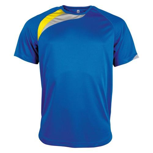 TEE-SHIRT WAVE PES ROYAL/JAUNE/GRIS