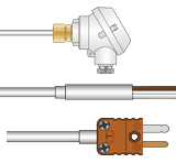 Thermocouple type T chemisés à isolation minérale - sortie simple - Cuivre/Constantan - Plage -200°C à 350°C_0