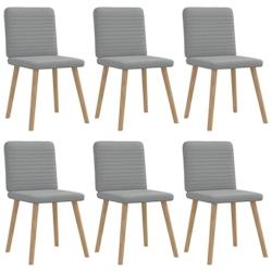 VidaXL Chaises à Manger Lot De 6 Gris Clair Tissu - gris 8721158569592_0