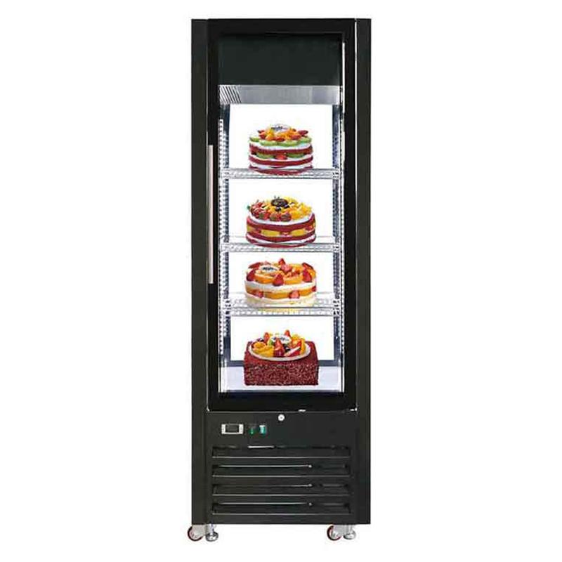 Vitrine pâtissière positive 4 faces vitrées - ATOSA-FC-430R - 400 L - froid ventilé - acier laqué noir et inox_0