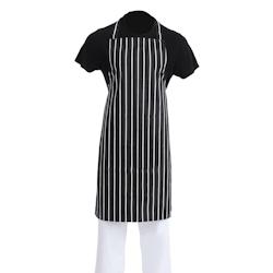 Whites Chefs Clothing Tablier bavette Whites rayé noir et blanc - noir A935_0