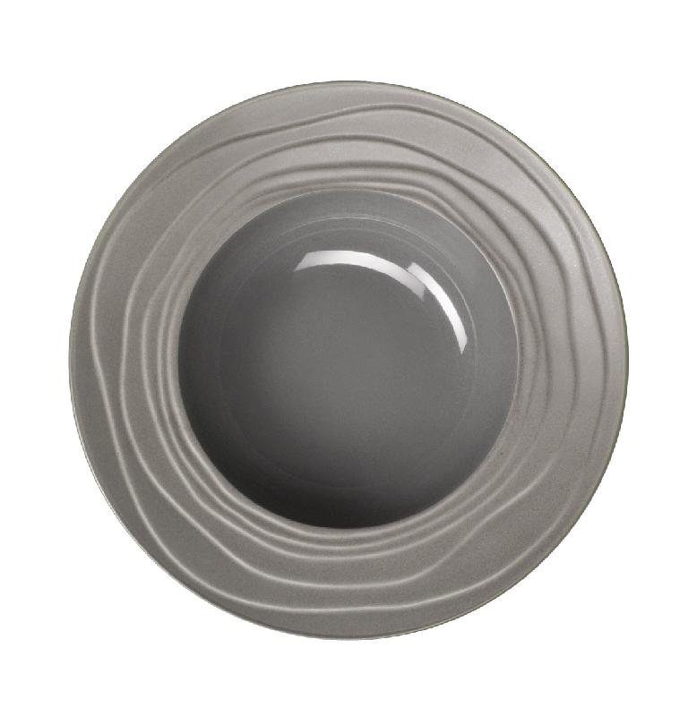 ASSIETTE CREUSE ROND GRIS GRÈS Ø 22,2 CM ESCALE MEDARD DE NOBLAT