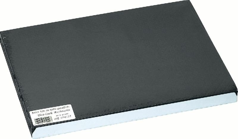 SET DE TABLE GRIS ANTHRACITE PAPIER 30X40 CM TISSLACK COGIR (500 PIÈCES)