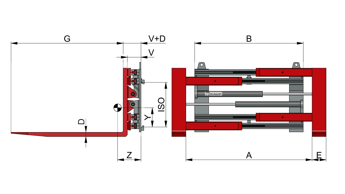 4T411BZ - Écarteurs et ajusteurs de fourche KAUP - capacité 4500 kg - positionneur avec déplacement latéral_0