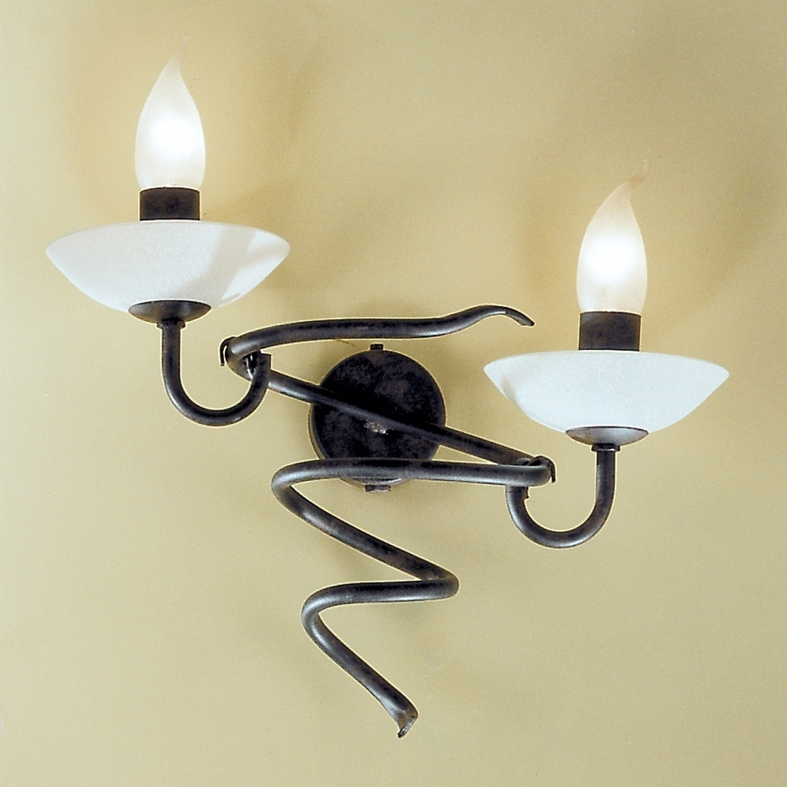 ORION APPLIQUE MAURO AVEC VERRE SCAVO À 2 LAMPES