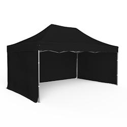 Assalit-Jean Tente pliante Barnum Aluminium 300x450cm - Noir + 3 murs offerts - noir SL3X450+3M19_0