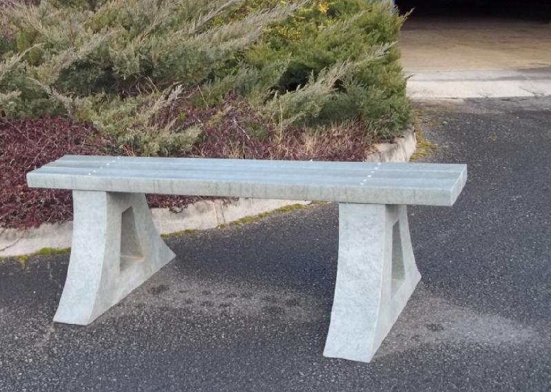 Banquette de ville en produit recyclé - 100% Français - 1500mm - 67kg - Coloris gris_0
