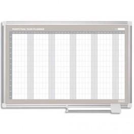BISILQUE PLANNING BI-OFFICE ANNUEL PERPÉTUEL MAGNÉTIQUE NEW GÉNÉRATION - DIM. L90 X H60 CM BLANC/GRIS