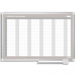 BISILQUE PLANNING BI-OFFICE ANNUEL PERPÉTUEL MAGNÉTIQUE NEW GÉNÉRATION - DIM. L90 X H60 CM BLANC/GRIS