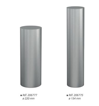 Borne inox - tube en acier inoxydable 304 brossé Ø 154 et 220 mm - épaisseur 2 mm - pommeau inox brossé_0