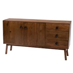 Buffet Authentique 2 portes et 3 tiroirs -  Marron Rectangle Bois Amadeus 40x150 cm - marron Bois massif 3520071931388_0