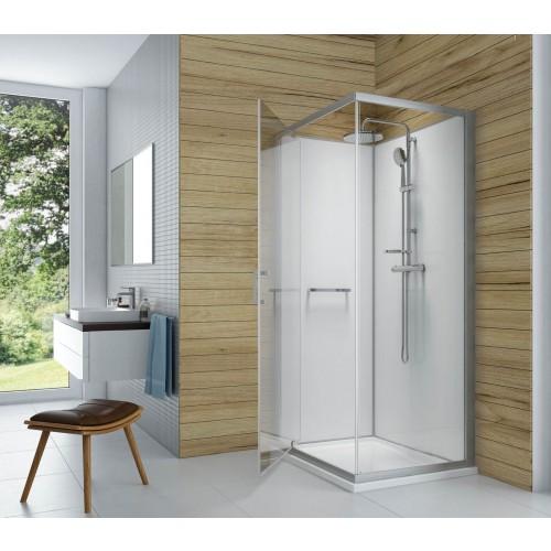 CABINE DE DOUCHE 90 X 90 CM À PORTE PIVOTANTE - ACCÈS FACE - KARA MINÉRAL 2 LEDA