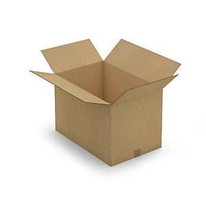 CAISSE CARTON BRUNE DOUBLE CANNELURE RAJA 58X38X38 CM