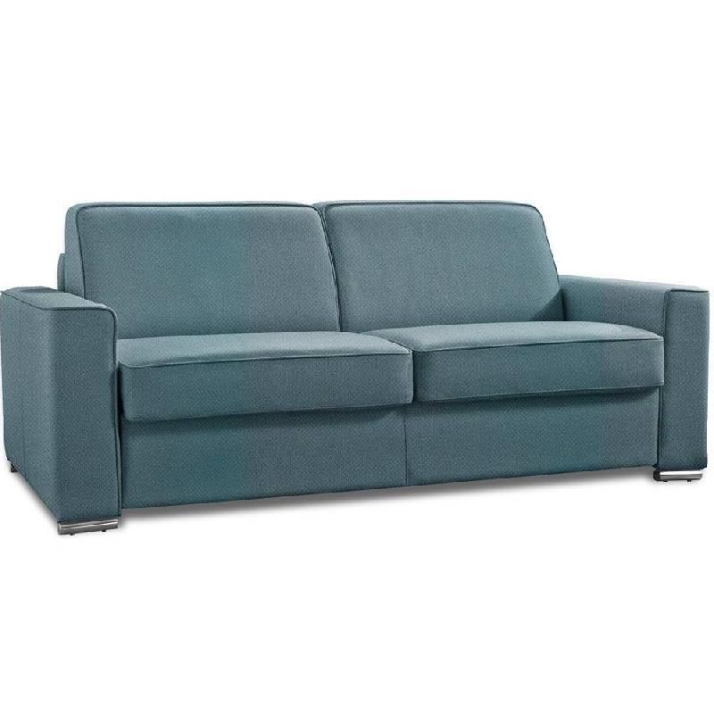 CANAPÉ CONVERTIBLE EXPRESS  PREMIUM 160 CM SOMMIER LATTES RENATONISI MATELAS BULTEX VELOURS  TURQUOISE_0