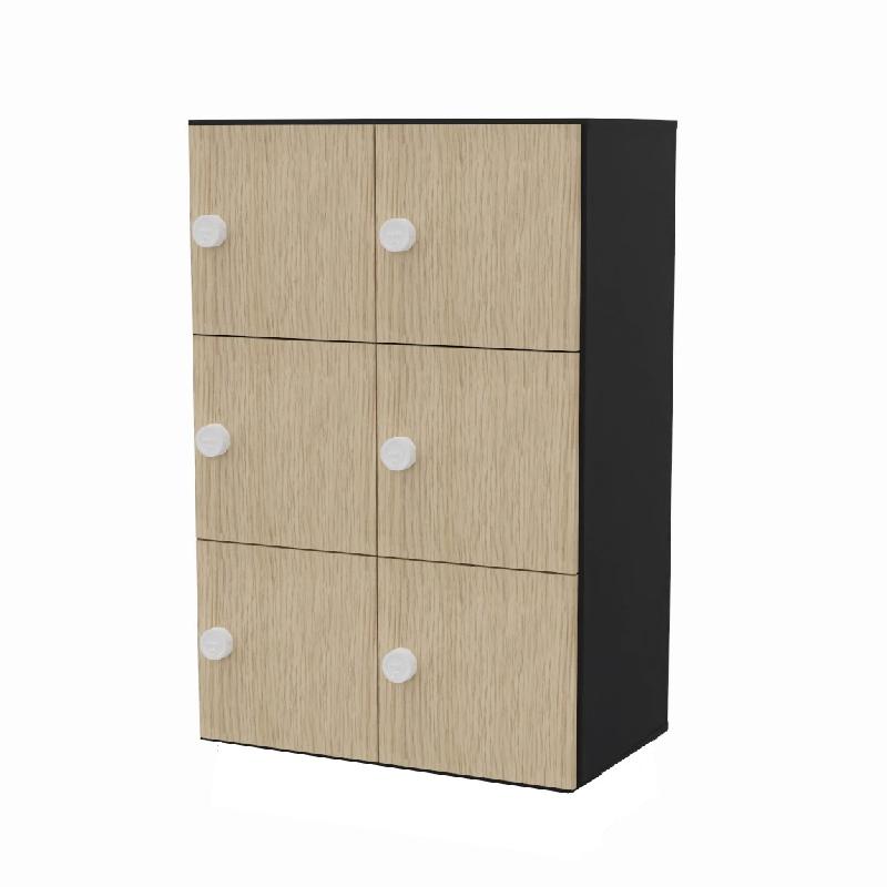 Casiers de bureau 6 cases EKO - 2 colonnes, serrure à code - Marque Buronomic_0
