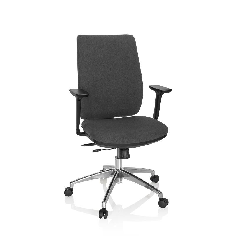 Chaise de bureau / Siège pivotant INTEGRIO I Tissu Gris foncé hjh OFFICE - gris polyester 820026_0
