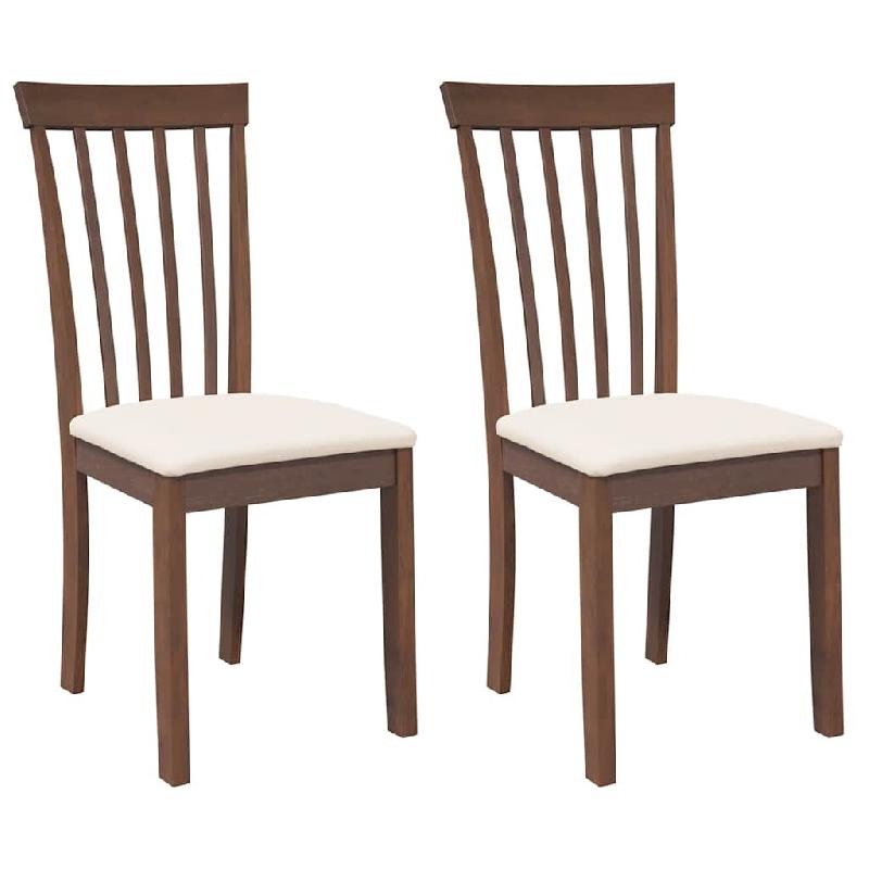 Chaises à manger coussins 2 pcs marron bois massif caoutchouc Modèle Vega Executive Pro - 4102387_0