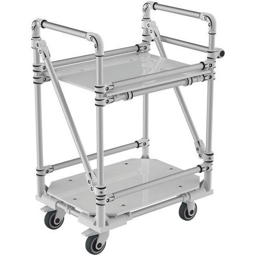 CHARIOT ALUMINIUM 2 NIVEAUX AVEC BUTÉES - 350 KG - TRILOGIQ