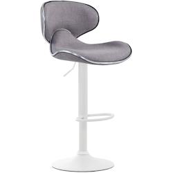 CLP Tabouret de bar Las Vegas V2 en tissu avec pied en métal Gris clair/Blanc - gris textile 315472_0