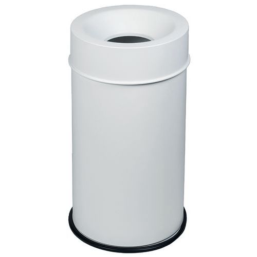 CORBEILLE BLANC ANTI-FEU AVEC COUVERCLE BLANC 50L - MEDIAL