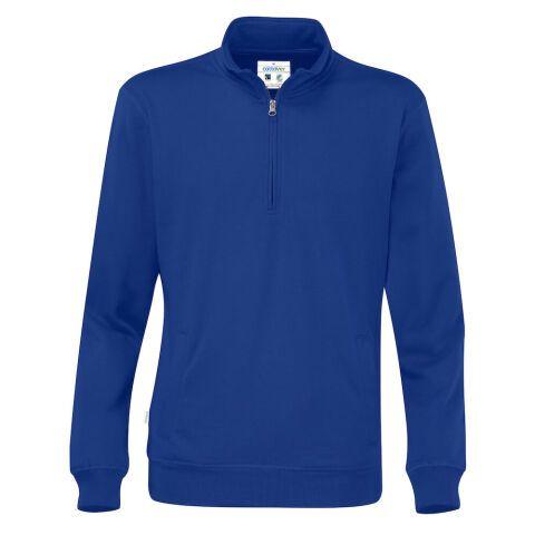 COTTOVER SWEATSHIRT COL ZIPPÉ UNISEX - CERTIFIÉ GOTS BLEU - TAILLE XXXL