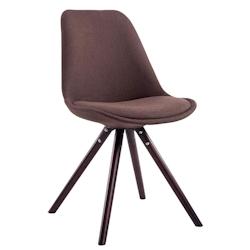 Décoshop26 - Chaise de salle à manger design scandinave en tissu marron et pieds en bois marron forme rond 10_0003442 - marron 3000251583281_0