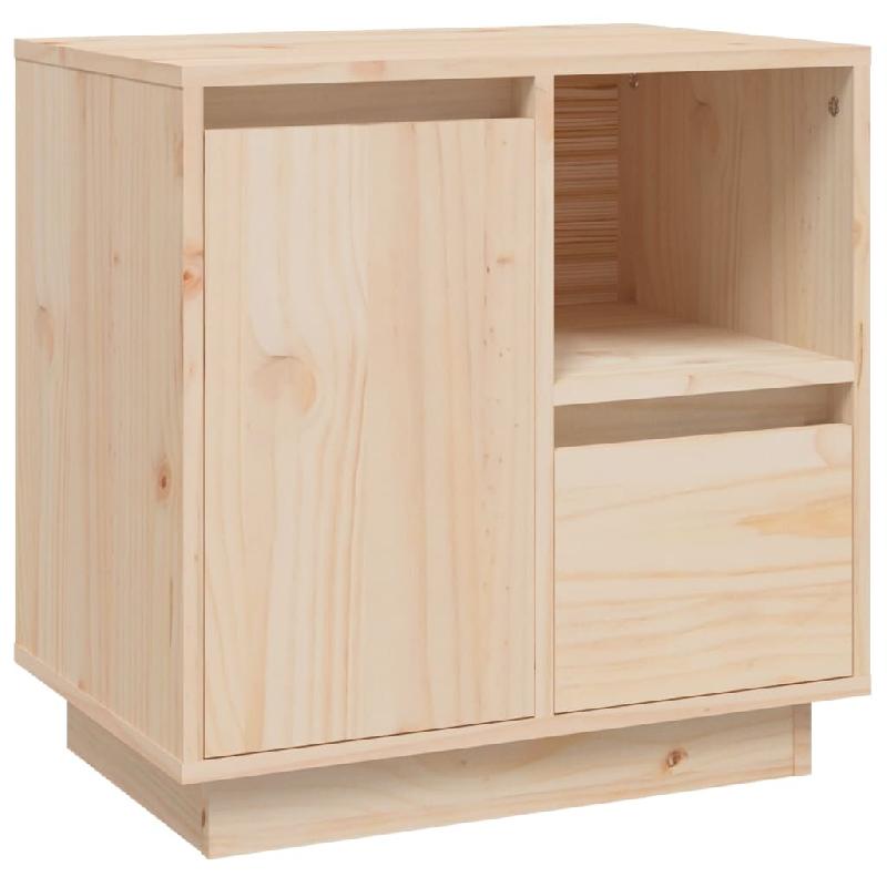 Décoshop26 - Table de chevet avec tiroir et compartiments 50 x 34 x 50 cm bois de pin non traité DEC033060 - 3000259307131_0
