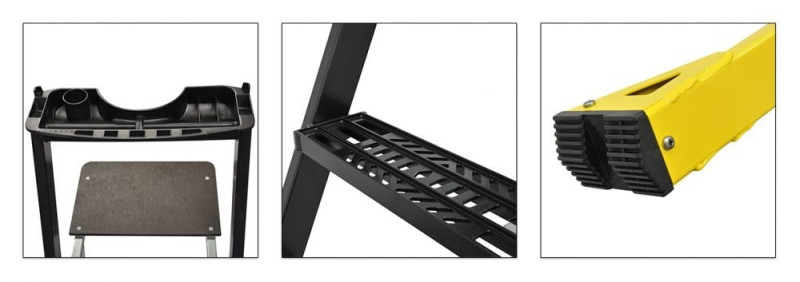 Escabeau 2 marches +double plateau en alu mister t_0