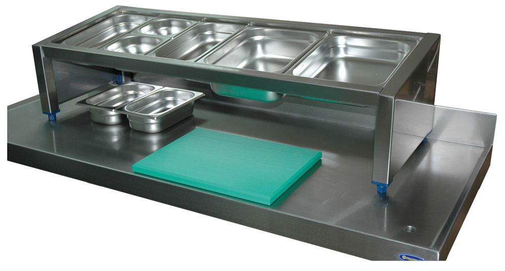 ETAGERE SUR TABLE ET MURALE PORTE-BACS GASTRONORM