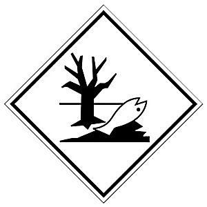 ETIQUETTE DE DANGER AUTOCOLLANTE SUPPORT VINYL TOUS MODES DE TRANSPORT DANGEREUX POUR L'ENVIRONNEMENT 100X100MM