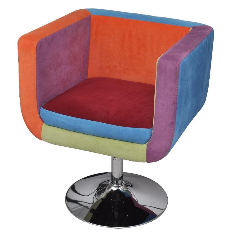 Fauteuil lounge design club avec patchwork coloré - réglable en hauteur - modèle cube tissu 1102037/3_0