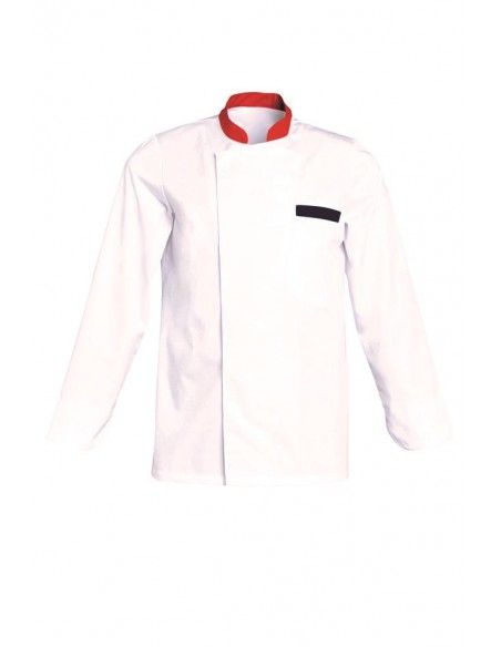 Fernaml000 - veste de cuisine - snv - col officier rouge_0