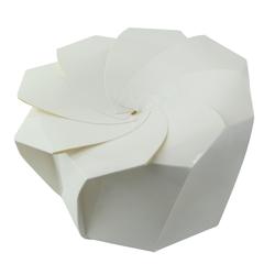 FIRSTPACK FHC - 100Pcs - Boite carton blanc refermable avec pliage origami - H80mm, 650ml - blanc en carton 210GAMI750W_0