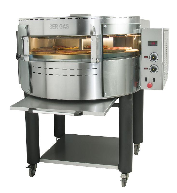 Four à pizza rotatif professionnel électrique avec piètement inox 7 pizzas de ø 30 cm - RPE1+I_0