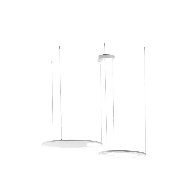 Gea Luce Suspension Erika S/2D Led 80W 3700Lm 3000K Dimmable Phase Cut+Push, Corps En Aluminium Et Silicone Blanc - Gealuce - blanc ERIKA S/2D_0