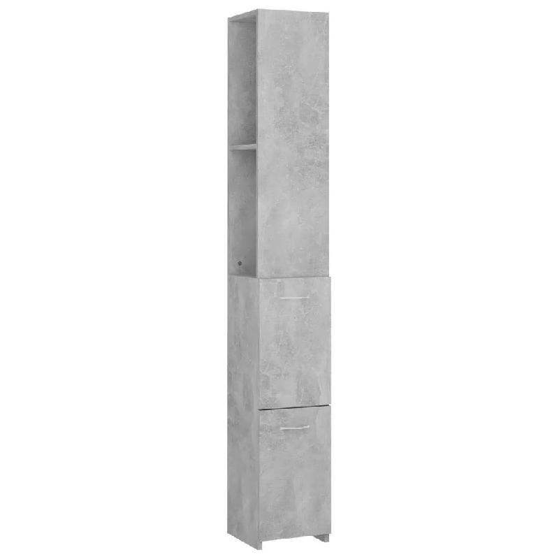 Helloshop26 - Armoire de bain minimaliste rangement 25 x 26,5 x 170 cm en bois d'ingénierie gris béton 02_0047913 - gris Bois massif 3000235013186_0