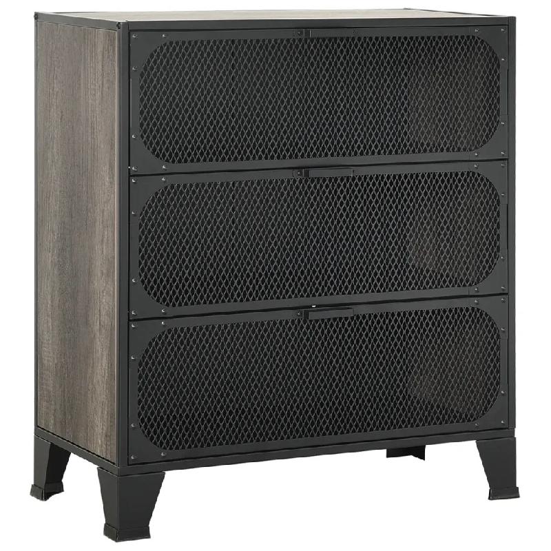 Helloshop26 - Armoire de rangement industrielle urbaine 72 x 36 x 82 cm avec 2 étagères en métal gris 02_0046801 - gris métal 3000234433916_0