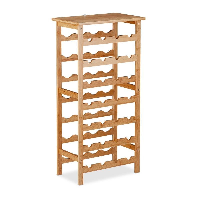 Helloshop26 - Casier à bouteilles pour 28 bouteilles rangement élégant 94 x 47 x 29 cm en bambou naturel 13_0009745 - Bambou 3000244848670_0