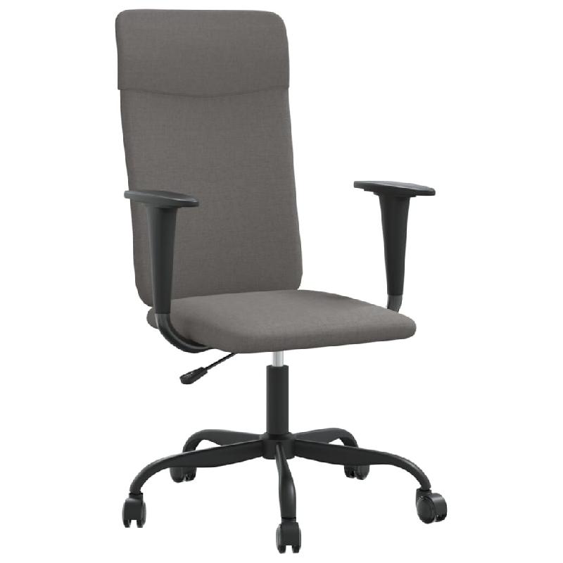 Helloshop26 - Chaise fauteuil siège de bureau informatique étude réglable en hauteur foncé tissu gris 02_0024070 - gris métal 3000214666433_0