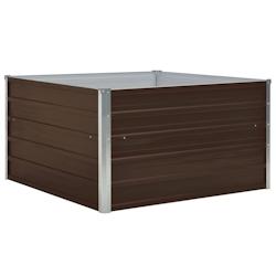 Helloshop26 - Jardinière 100 x 100 x 45 cm acier galvanisé marron 02_0000785 - 3000071181537_0