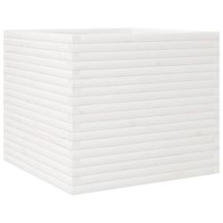 Helloshop26 - Jardinière bac lit surélevé plantes fleurs terrasse jardin 80 x 80 x 68,5 cm bois de pin massif blanc 02_0037924 - 3000217641031_0