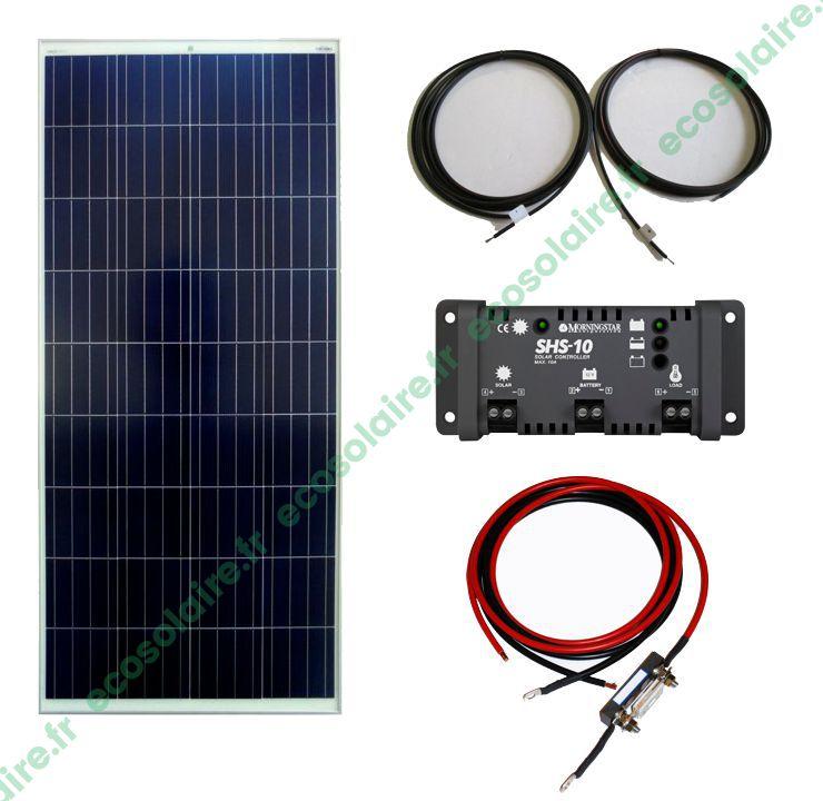 KIT AUTONOME SOLAIRE 135W 12V ÉCOSOLAIRE® AVEC BATTERIE SYSTÈME DE FIXATION CONFORMITÉ UTE C 15-712-2_0