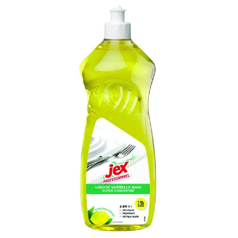 Liquide vaisselle main Jex Pro - bidon 1L - dégraissant et ultra concentré - senteur fraîcheur citron_0