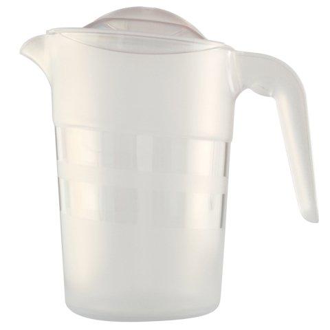 LOT DE 6 - PICHET EMPILABLE 1 LITRE TRANSPARENT AVEC COUVERCLE