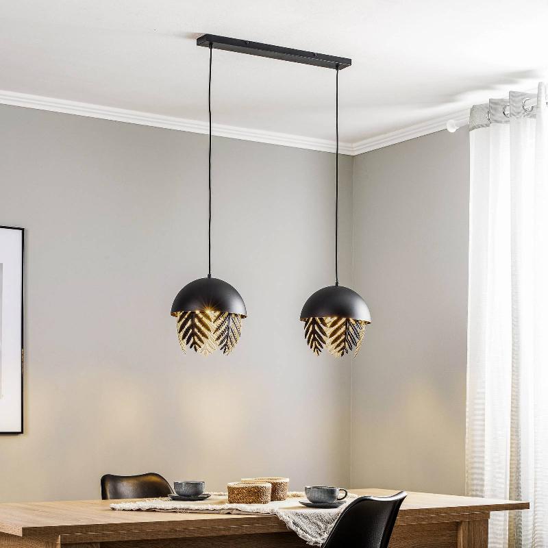 LUCANDE APARAS SUSPENSION ASPECT FEUILLE, À 2 LAMPES
