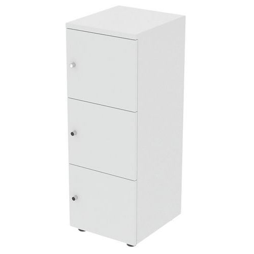 MEUBLE À 3 CASES PORTES BATTANTES 40 X 45 HT 110 CM BLANC - MBA