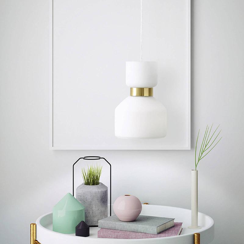MILOOX BY SFORZIN SUSPENSION EN VERRE FIFTY, LAITON BROSSÉ
