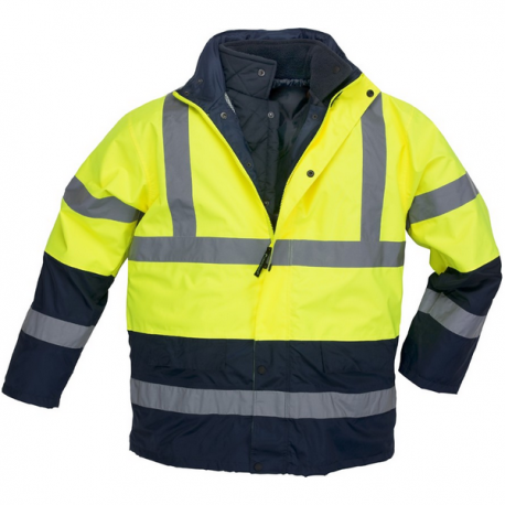 Parka 3 en 1 haute visibilité ROADWAY - polyester - jaune et marine - Coverguard | 7ROPY_0