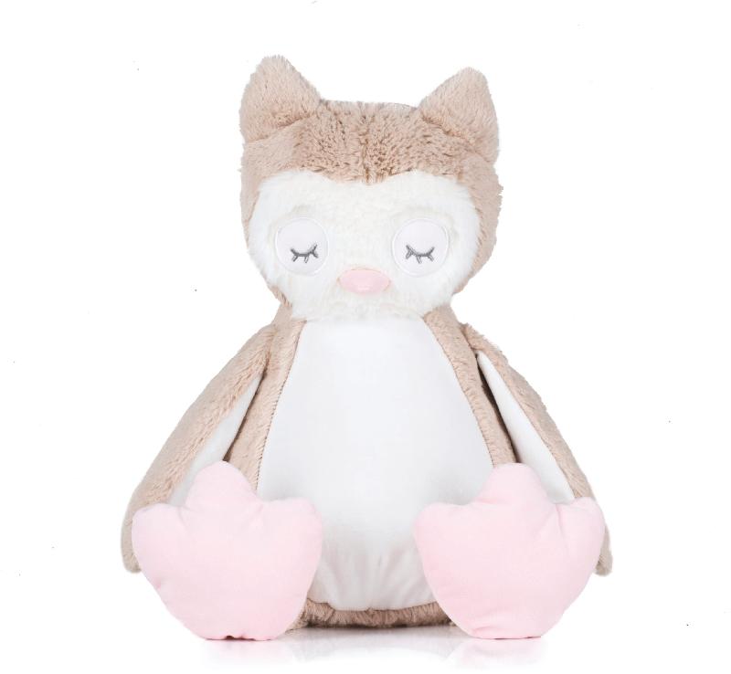 Peluche zippée chouette 40 cm - Mumbles - Réf: MM054 - personnalisable avec rembourrage amovible_0